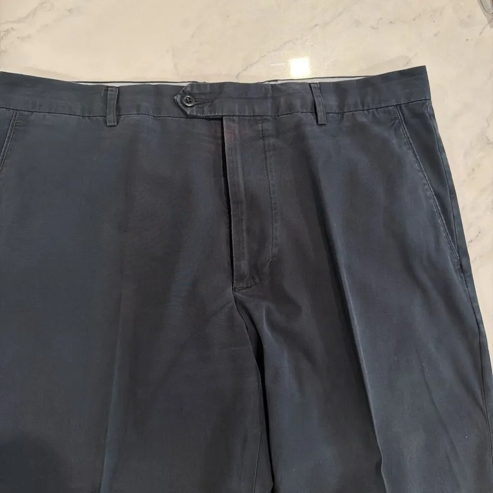 Preppy Banana Republic Black Cotton Flat Front Pants 36x32